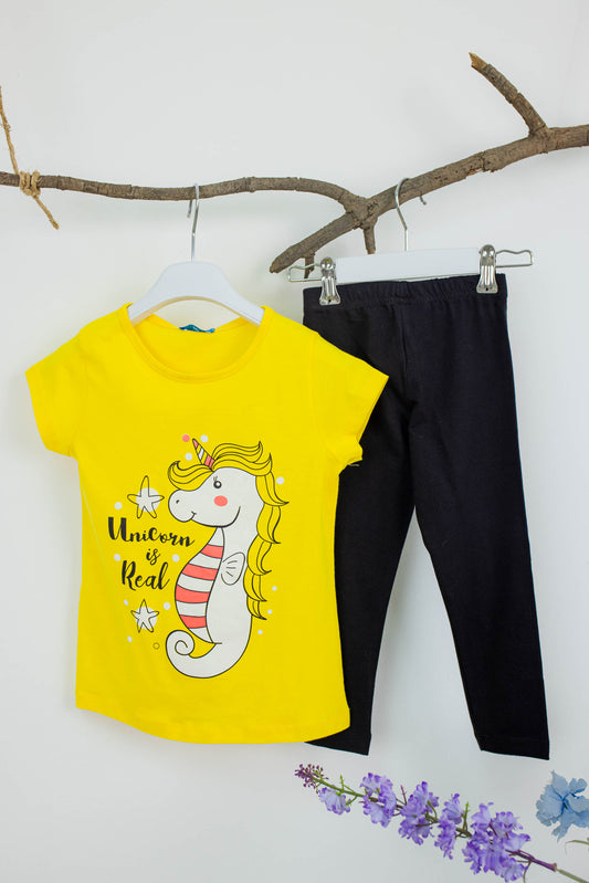 Unicorn Seahorse Girls Legging Set