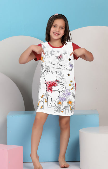 Pooh half-sleeve Girls Nightgown