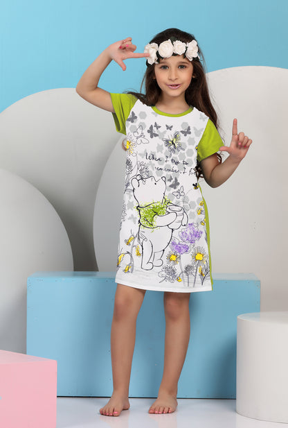 Pooh half-sleeve Girls Nightgown