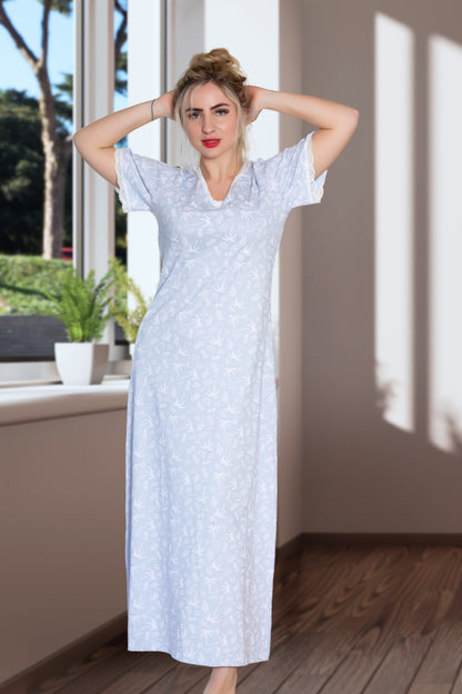 Tropical Maxi Nightgown Women Galabya