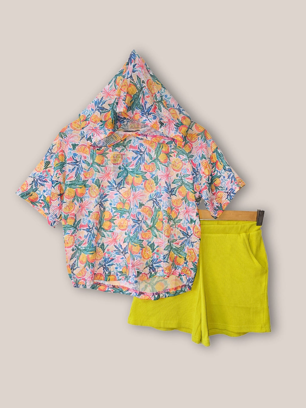 Orange Women 3Pcs Short Set Women