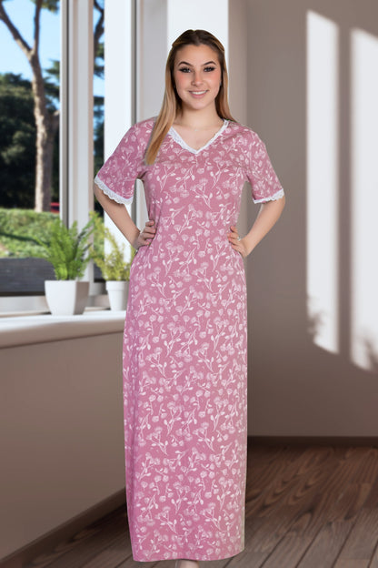 Blossom Maxi Nightgown Women Galabya