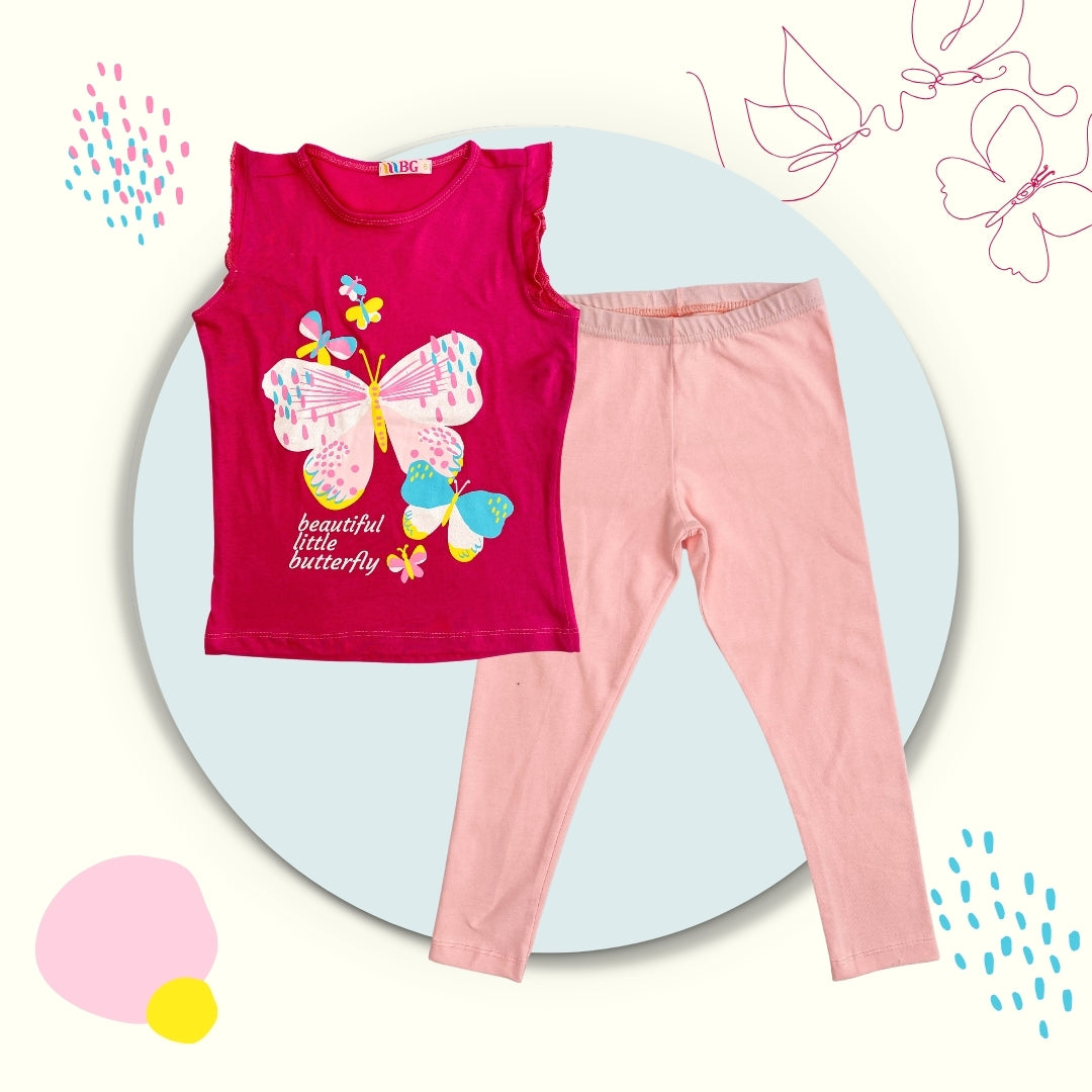 Beautiful Butterfly Girls Legging Set