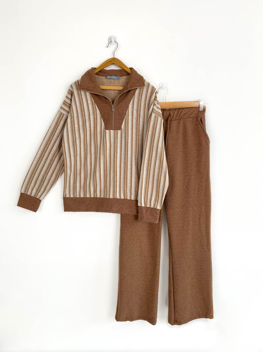 Dashed Striped Women Loungewear Set