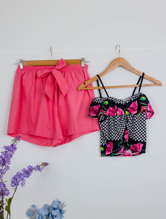 Polka Floral Women Short Set