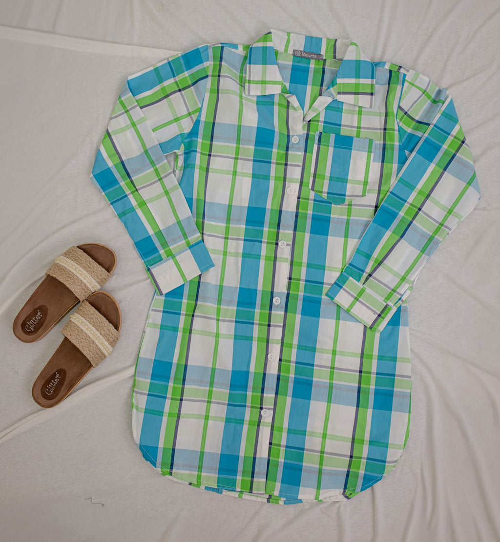 Plaided Women Shirt Dress