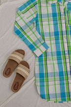 Plaided Women Shirt Dress