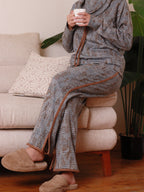 Abstract Plaid Women Pant Set