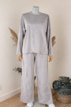 Plain Velvet Pant Set
