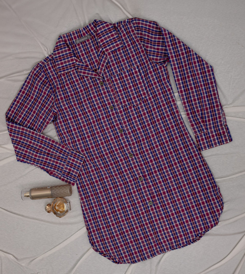 Plaided Women Shirt Dress